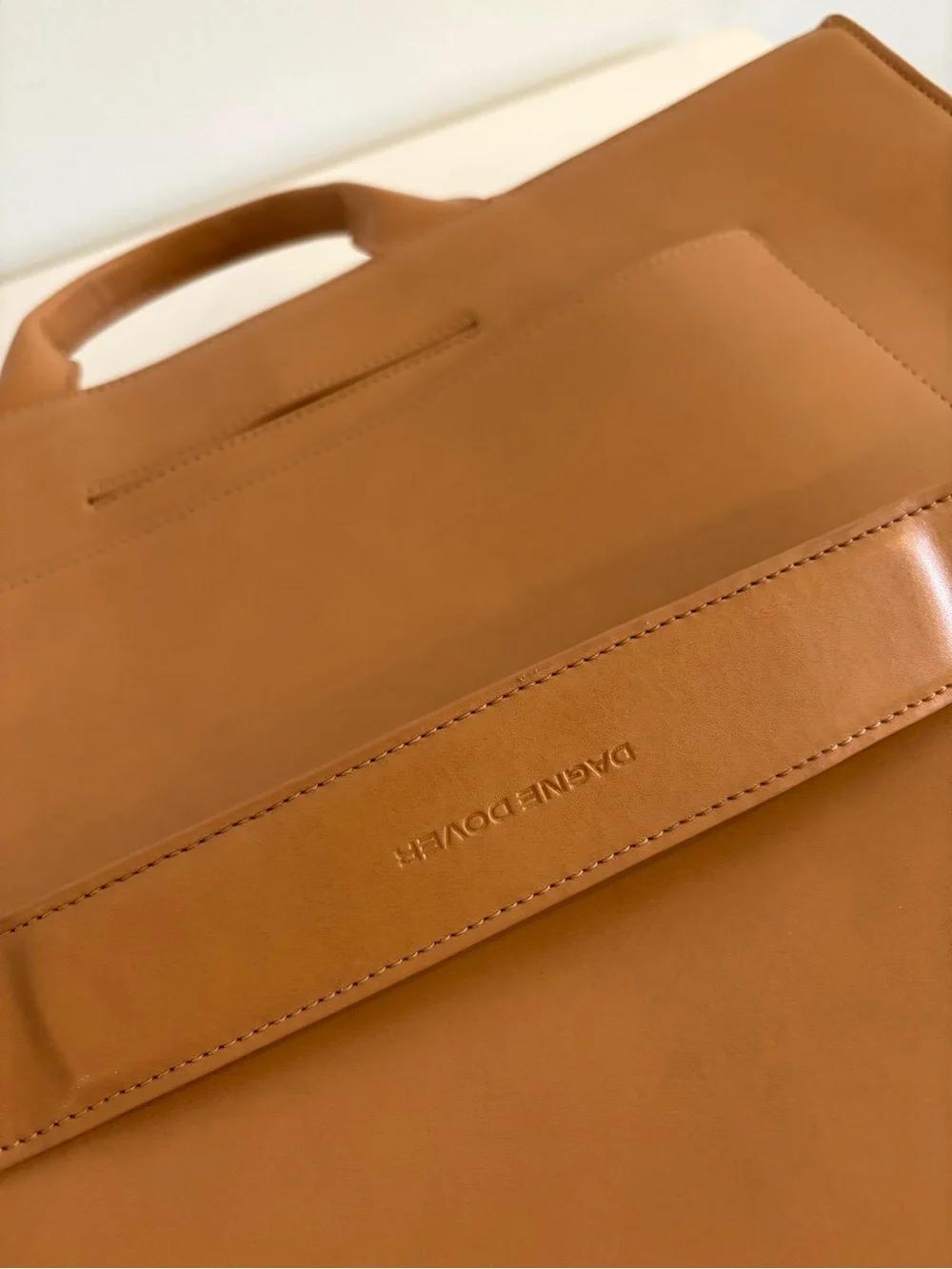Dagne Dover || Large Daily Tote in Pinto Work Laptop Bag Tan Beige